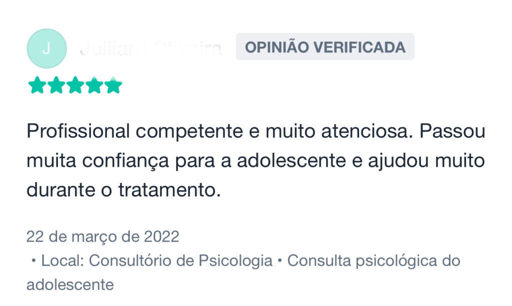 Depoimento de paciente